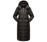 Langer Winter Steppmantel "Kristallblume" Black S