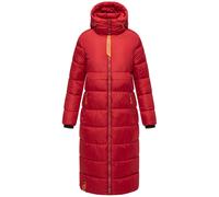 Langer Winter Steppmantel "Kristallblume" Deep Red XXXL