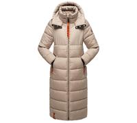 Langer Winter Steppmantel "Kristallblume" Taupe 5XL