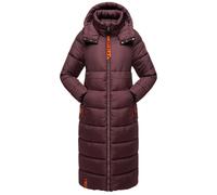 Langer Winter Steppmantel "Kristallblume" Wine S