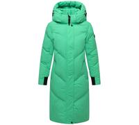 Langer Winter Steppmantel mit abnehmbarer Kapuze "Teonaa 16" Crystal Green L
