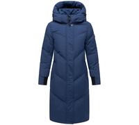Langer Winter Steppmantel mit abnehmbarer Kapuze "Teonaa 16" Navy L