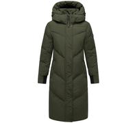 Langer Winter Steppmantel mit abnehmbarer Kapuze "Teonaa 16" Olive XL