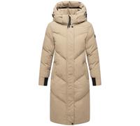 Langer Winter Steppmantel mit abnehmbarer Kapuze "Teonaa 16" Taupe Grey L
