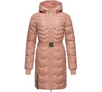 Langer Winter Steppmantel mit Gürtel "Alpenveilchen" Rose XL