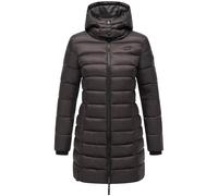 Langer Winter Steppmantel mit Kapuze "Abendsternchen" Choco M