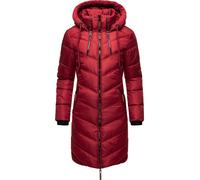 Langer Winter Steppmantel mit Kapuze "Armasa" Dark Red XL