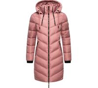 Langer Winter Steppmantel mit Kapuze "Armasa" Dark Rose M