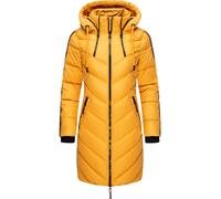 Langer Winter Steppmantel mit Kapuze "Armasa" Gelb S