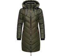 Wintermantel MARIKOO "Armasa" Gr. XL (42), grün Damen Mäntel Wintermäntel modischer Winter Steppmantel mit Kapuze (48294632-XL)