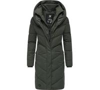 Langer Winter Steppmantel mit Kapuze "Natalka" Dark Olive22 XS