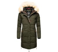 Langer Winter Steppmantel mit Kunstfellkapuze "Halina" Olive S