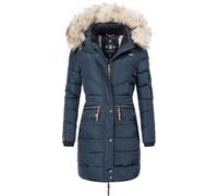 Navahoo Steppmantel »Paula« stylischer Winter Parka m. edlem Fellimitat, blau