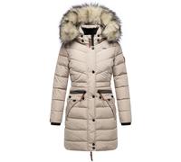 Steppmantel NAVAHOO "Paula", Damen, Gr. S (36), grau (helltaupe), Oberstoff: 100% Polyester, Futter: 100% Polyester, Wattierung: 100% Polyester, Ärmelfutter: 100% Polyester, Kunstpelz: 90% Polyacryl,