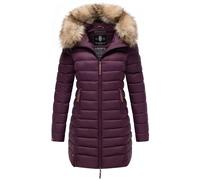 Steppmantel MARIKOO "Rose-Stepp", Damen, Gr. S (36), aubergine, Oberstoff: 100% Nylon, Futter: 100% Polyester, Wattierung: 100% Polyester, Ärmelfutter: 100% Polyester, Kunstpelz: 90% Polyacryl, 10% Po