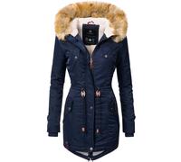 Langer Winterparka mit Kapuze "La Viva" Blau XS