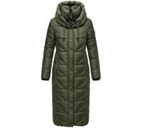 Langer Wintersteppmantel mit Kapuze "Waffelchen" Dark Olive XXL