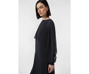Langes Chiffon-Kleid mit raffiniertem Layering blau 46