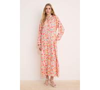 Langes, geblümtes Maxikleid für Damen, lässig/alltagstauglich, A-Linie, Hijab-Stil 36