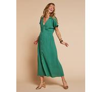 Langes Hemdblusenkleid Schwangerschaft & Stillzeit, Bio-Baumwolle ENVIE DE FRAISE smaragdgrün Gr. 46