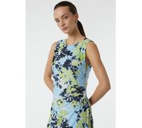Langes Mesh-Kleid mit Viskosefutter und Raffung blau 36