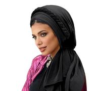 Langes muslimisches Kopftuch für modische ethnische Flechtfrisur, Bandana, Dreieck-Hijab, Wickeltuch, Schal