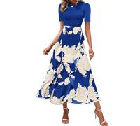 Langes Sommerkleid Damen Elegant Blumen Festlich Kleid Hochzeitsgast Damen Lang Floral Rüschen Maxikleid Sommer Elegant Hochzeit Sommerkleider Leicht Und Luftig Kleider Frauen A Linie Maxi
