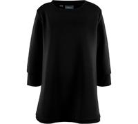 Sweatshirt BONPRIX, Damen, Gr. 52/54 (XXL), schwarz, Sweatware, Obermaterial: 75% Polyester, 25% Viskose. Bündchen: 58% Polyester, 32% Baumwolle, 10% Elasthan, bequem ca. Mitte Oberschenkel, Rundhals,