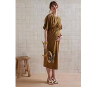 Langes Umstandskleid aus schwerem Jersey, Bio-Baumwolle olivgrün Gr. 32/34 von vertbaudet