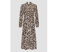 Langes Viskosekleid mit Leo-Muster und Volants 38 creme 2159231.02A7.38