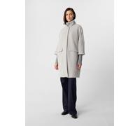 Langfloriger weicher Mantel im Cape-Stil grau 32