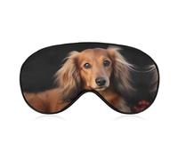 Langhaarige Dackel-Schlafmaske, weich, bequem, Augenmaske mit verstellbarem Riemen, Augenabdeckung, Augenschatten für Männer und Frauen, Arbeit, Reisen
