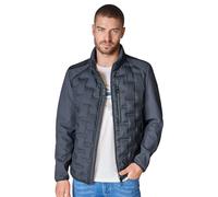 Langjacke CASAMODA "CASAMODA Materialmixjacke uni", Herren, Gr. 3XL, blau (dunkelblau), 100% Polyester, Jacken Langjacke (19179062-XXXL) dunkelblau