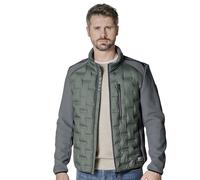 Langjacke CASAMODA "CASAMODA Materialmixjacke uni", Herren, Gr. M, grün (schlamm), 100% Polyester, Jacken Langjacke (79547654-M) schlamm