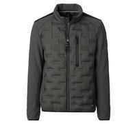 Langjacke CASAMODA "CASAMODA Materialmixjacke uni", Herren, Gr. M, schlamm, 100% Polyester, Jacken Langjacke (79547654-M) schlamm