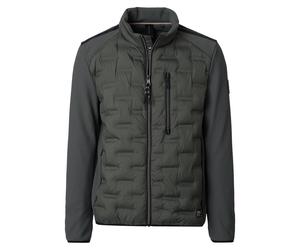 Langjacke CASAMODA "CASAMODA Materialmixjacke uni", Herren, Gr. M, schlamm, 100% Polyester, Jacken Langjacke (79547654-M) schlamm