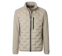 Langjacke CASAMODA "CASAMODA Materialmixjacke uni", Herren, Gr. XL, beige, 100% Polyester, Jacken Langjacke (35125508-XL) beige