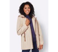 Langjacke CASUAL LOOKS, Damen, Gr. 42, beige (elfenbein), 100% Polyester, unifarben, Jacken Langjacke (48046415-42) elfenbein