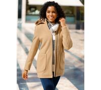 Langjacke CLASSIC BASICS, Damen, Gr. 40, beige (camel), 87% Polyester, 12% Viskose, 1% Elasthan, unifarben, Jacken Langjacke (96136834-40) camel