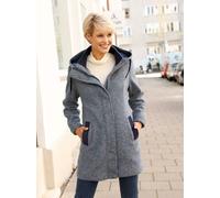 Langjacke CLASSIC BASICS, Damen, Gr. 44, blau (rauchblau, meliert), 100% Polyester, Futter:100% Polyester, meliert, Jacken Langjacke (28464265-44) rauchblau, meliert