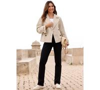 Langjacke CLASSIC BASICS, Damen, Gr. 46, beige (sand), 97% Baumwolle, 3% Elasthan, unifarben, Jacken Langjacke (61655440-46) sand