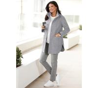 Langjacke CLASSIC BASICS, Damen, Gr. 48, grau (steingrau, meliert), 100% Polyester, meliert, Jacken Langjacke (68408453-48) steingrau, meliert