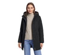 Langjacke GIL BRET, Damen, Gr. 36, blau (schwarz navy), Web, Obermaterial: 59% Baumwolle, 41% Polyester, unifarben, körpernah kniefrei, Rundhals, Bündchen, Jacken Langjacke, Winterjacke mit Reißversch