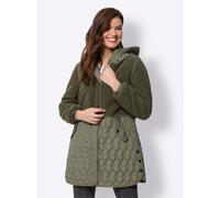 Langjacke HEINE, Damen, Gr. 36, grün (khaki), 100% Polyamid, Teddyfleece:100% Polyester, Wattierung:100% Polyester, unifarben, Jacken Langjacke (36083130-36) khaki