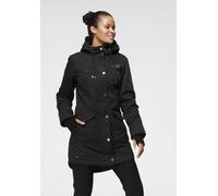 Langjacke KANGAROOS, Damen, Gr. 34, schwarz, Web, Obermaterial: 100% Polyester. Futter: 100% Polyester. Wattierung: 100% Polyester, gepunktet, kontrastfarbene Details, unifarben mit Farbeinsatz, figur