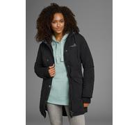 Langjacke KANGAROOS, Damen, Gr. 38, schwarz, Web, Obermaterial: 100% Polyester. Futter: 100% Polyester. Wattierung: 100% Polyester, gepunktet, kontrastfarbene Details, unifarben mit Farbeinsatz, figur
