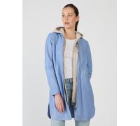 Langjacke MAZE "4202199", Damen, Gr. XXL, blau (skyline blau), Obermaterial: 100% Lammleder / Innenfutter: 100% Baumwolle / Ärmelfutter: 100% Polyester / Kapuze: 55% Baumwolle, 45% Polyester, Jacken (