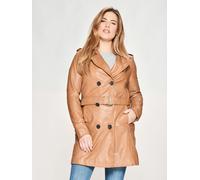 Langjacke MAZE "Culima" Gr. L, braun (cognac), Damen, Obermaterial: 100% Lammleder / Futter: 100% Polyester, Jacken (33219416-L) cognac