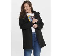 Langjacke ONLY CARMAKOMA "CARSEDONA LIGHT COAT OTW", Damen, Gr. S, schwarz, Web, Obermaterial: 85% Polyester, 15% Baumwolle. Futter: 100% Polyester, unifarben, Basic, figurbetont Po-bedeckend, hoch ge