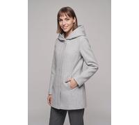Langjacke ONLY "ONLBLAKE HOOD COAT CC OTW", Damen, Gr. M, grau (light grau melange), Web, Obermaterial: 100% Polyester, unifarben, Po-bedeckend, Jacken Langjacke, Kunstfaser, Eingrifftaschen, Topselle